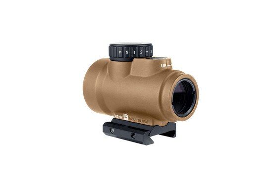 This rugged red dot features a Picatinny mount and anodized Coyote Brown finish.